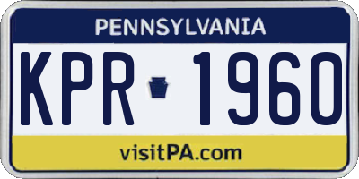 PA license plate KPR1960
