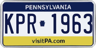 PA license plate KPR1963