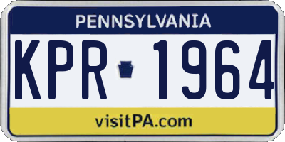 PA license plate KPR1964