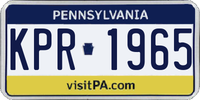 PA license plate KPR1965
