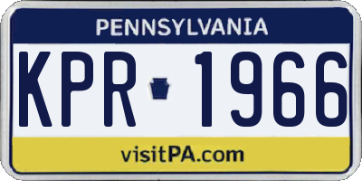 PA license plate KPR1966