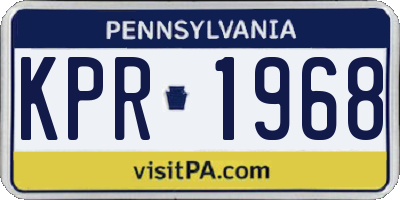 PA license plate KPR1968