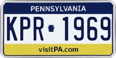 PA license plate KPR1969