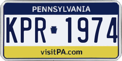 PA license plate KPR1974