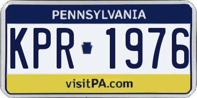 PA license plate KPR1976