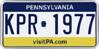 PA license plate KPR1977