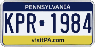 PA license plate KPR1984