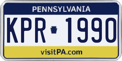 PA license plate KPR1990