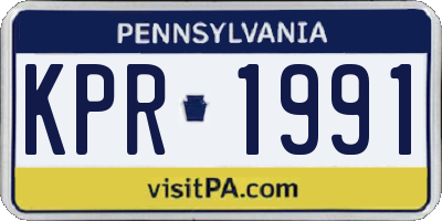 PA license plate KPR1991