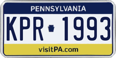 PA license plate KPR1993