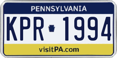 PA license plate KPR1994