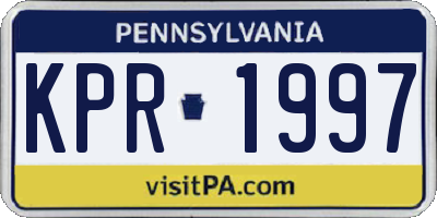 PA license plate KPR1997