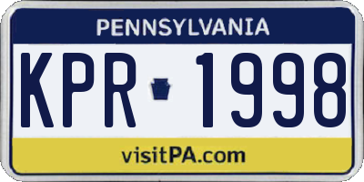PA license plate KPR1998