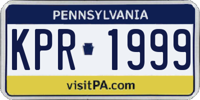 PA license plate KPR1999