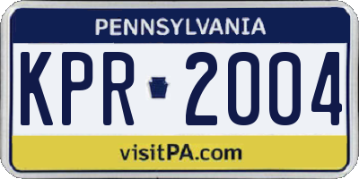 PA license plate KPR2004