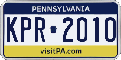 PA license plate KPR2010