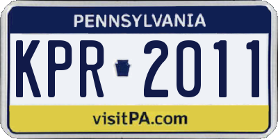 PA license plate KPR2011