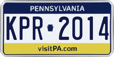 PA license plate KPR2014
