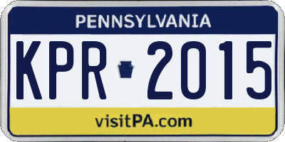 PA license plate KPR2015