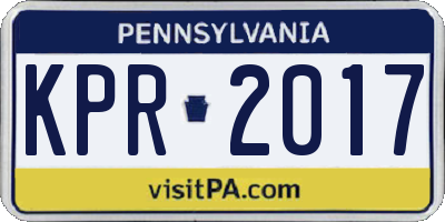 PA license plate KPR2017