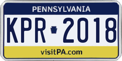 PA license plate KPR2018