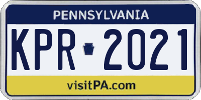 PA license plate KPR2021