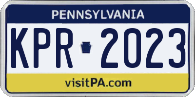 PA license plate KPR2023