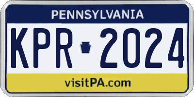 PA license plate KPR2024