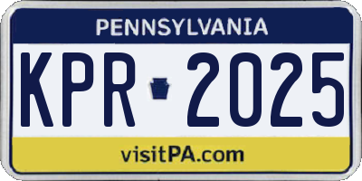 PA license plate KPR2025