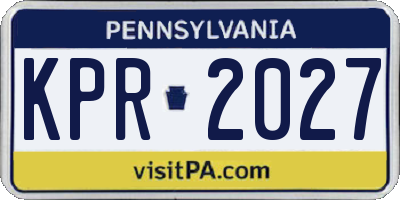 PA license plate KPR2027