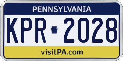PA license plate KPR2028