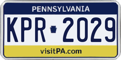 PA license plate KPR2029