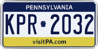 PA license plate KPR2032