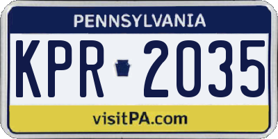 PA license plate KPR2035