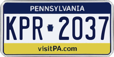 PA license plate KPR2037