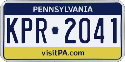 PA license plate KPR2041