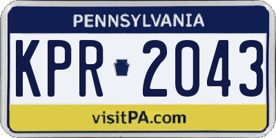 PA license plate KPR2043