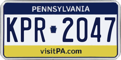 PA license plate KPR2047