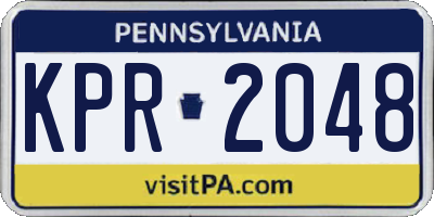 PA license plate KPR2048