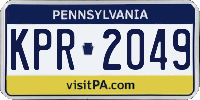 PA license plate KPR2049