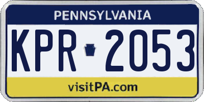 PA license plate KPR2053