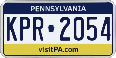 PA license plate KPR2054