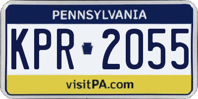 PA license plate KPR2055