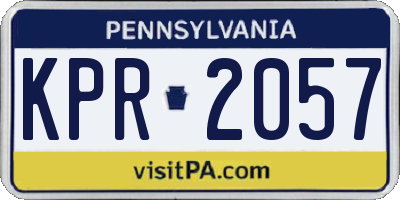 PA license plate KPR2057