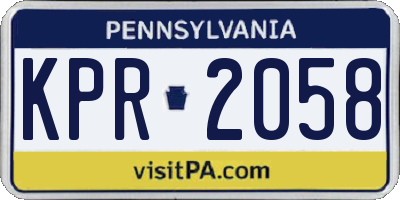 PA license plate KPR2058