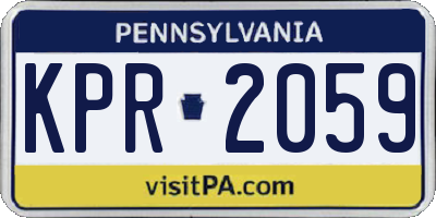 PA license plate KPR2059