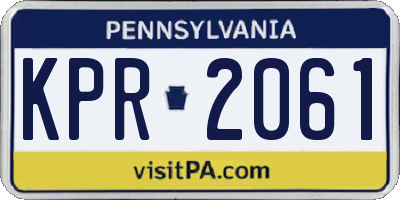 PA license plate KPR2061