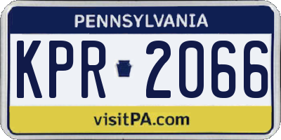 PA license plate KPR2066