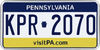 PA license plate KPR2070