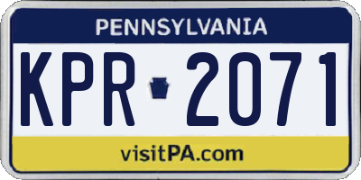PA license plate KPR2071